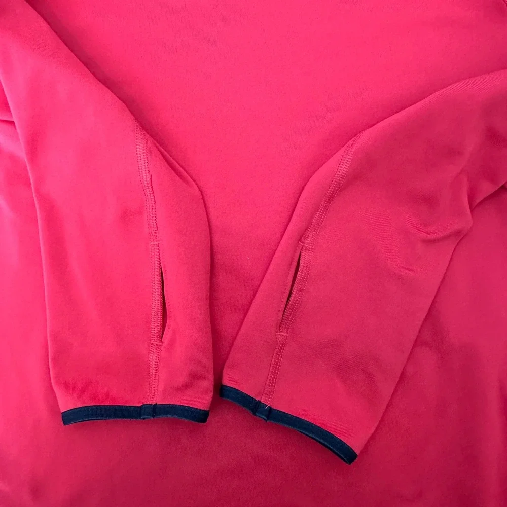 Nike Pro‎ Dri FIT Hoodie Women's Large Red Long Sleeve with Thumbholes Athletic